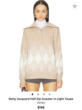 Varley Jacquard Half-Zip Sweater NWT